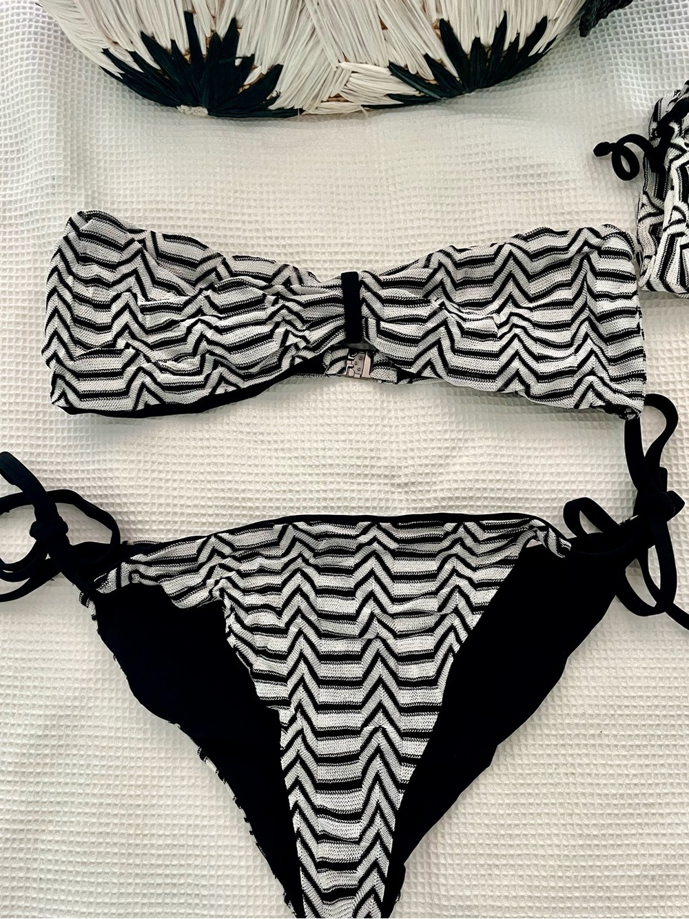 Missoni Black & White knit bandeau bikini